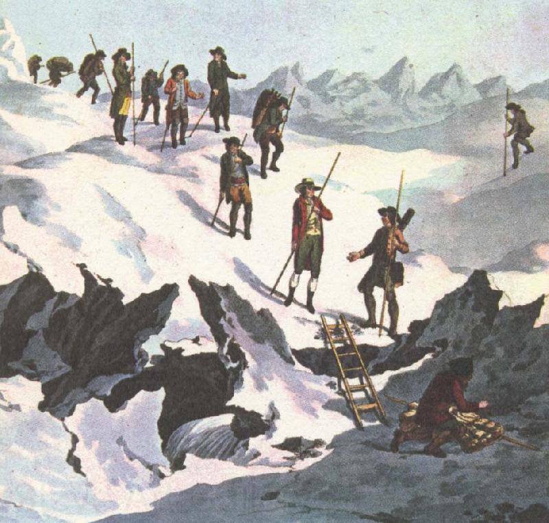 william r clark horace de saussures expadition var den tredje som besteg mont blancs topp Norge oil painting art
